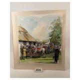 News Market July Meeting Original Painting by Huskinson