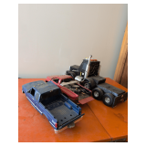 Plastic Semi and 2 Die Cast Metal Trucks