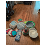 Assorted Storage Containers, Cake Carrier, Cookie Cutters