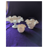 Milk Glass Fluted Dishes