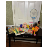 Children’s Wood Puzzles, Books, Stuffed Animals and Tennis Racket