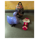 Cookie Jar, Santa Spoon Rest, Ceramic Duck