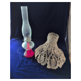 Oil Lamp with Crochet Shade 20'