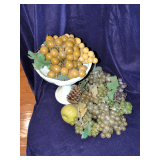 Milkglass Vase with Grapes and Box with Grapes and Pear