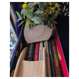 Books and Swan Flower Arrangements