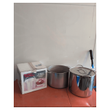 2 Waterbath Canners, 1 no Lid, Outdoor Replacement Basket, New in Box