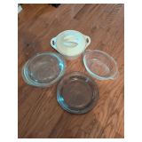 Stoneware Bowl with Lid, Pyrex Bakeware