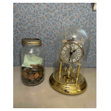 Anniversary Clock and Jar of Coins