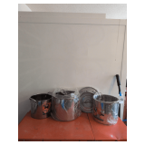 Set of New Stock Pots with Lids