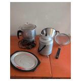 Vintage Cooker, Funnel, Strainer, vintage Knapp-Monarch Electric Vaporizer from the 1950s. hot Plate