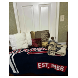 3 Throw Pillows, Hummingbird and Braves Throws