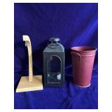 Banana Holder, Metal Lantern and Metal Bucket