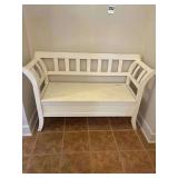 53” Wooden Bench with In-Seat Storage