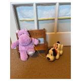Doll Bench, Bean Bag Bottom Hippo and Playschool Walking Dog