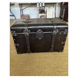 Faux Leather Trunk 27.5”Wx16”Dx17”H