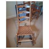 Vintage Rocker with Woven Seat