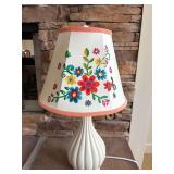 24” Table Lamp with Embroidered Shade