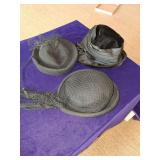 3 Vintage Hats Felt and One Velvet