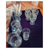 Vases and 5 Water Glasses