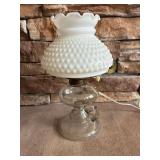 11” Bedside Table Lamp with Hobnail Shade