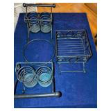 Metal Housewares, Plate and Silverware Holder, Napkin Holder