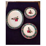 Holiday Spirit 12 Plates and Platter