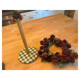 Kitchen Roll Holder and Decorative Wreath Set