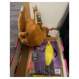 Costume Lot including Rasta Imposta Banana Costumes and Animated Turkey Hat