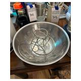 Stainless Steel Mixing Bowl with Metal Canning Racks