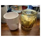 Two Candle Holders w/Gold Fabric Pouch