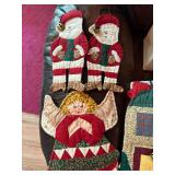 Assorted Quilted Christmas Decor, Potholders, and Towels