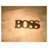 Metal BOSS Sign Lettering Decor