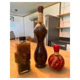 Decorative Glass Bottles with Preserved Culinary Ingredients Set of 3