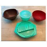 Assorted Tupperware Mixing Bowls and Food Grater Set