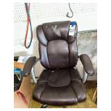 Brown Faux Leather Rolling Office Chair