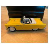Diecast Yellow 1955 Ford Thunderbird Convertible Model Car