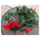 Artificial Pine Holiday Wreath with Red Bows