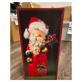 Santa Claus Figurine with Lantern and Toy Bag in Original Box