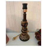 Decorative Table Lamp Base with Ornate Bronze and Gold Tone Finish