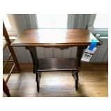 Wooden Side Table with Lower Magazine Shelf