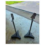 Set of Two Metal Speaker Stands with Tri-Foot Bases