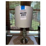 Crystal Accent Table Lamp with Drum Shade and USB Port