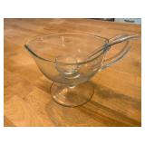 Clear Glass Pedestal Gravy Boat with Matching Ladle