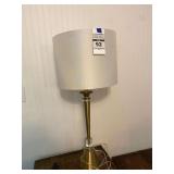 Brass and Crystal Lamp with Drum Shade