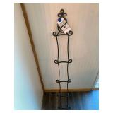 Wrought Iron Four-Tier Plate Display Stand with Palm Tree Motif