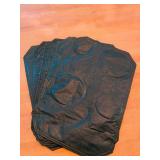 Set of Black Formed Mats with Circular Indentations