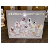 Fine Porcelain Nativity 9-Piece Set in Original Box