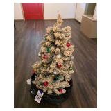 Frosted Artificial Tabletop Christmas Tree with Ornaments