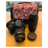 Canon EOS Rebel T5 DSLR Camera with 18-55mm and 75-300mm Lenses and Carrying Bag