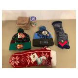 Assorted Winter Apparel and Accessories Lot including Tennessee Titans Beanie and Holiday Socks